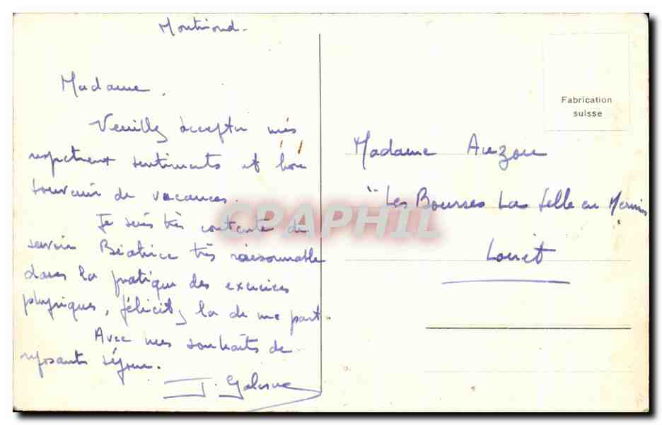 Lac Léman — Château de Chillon et les Dents du Midi — 4110 — Verso