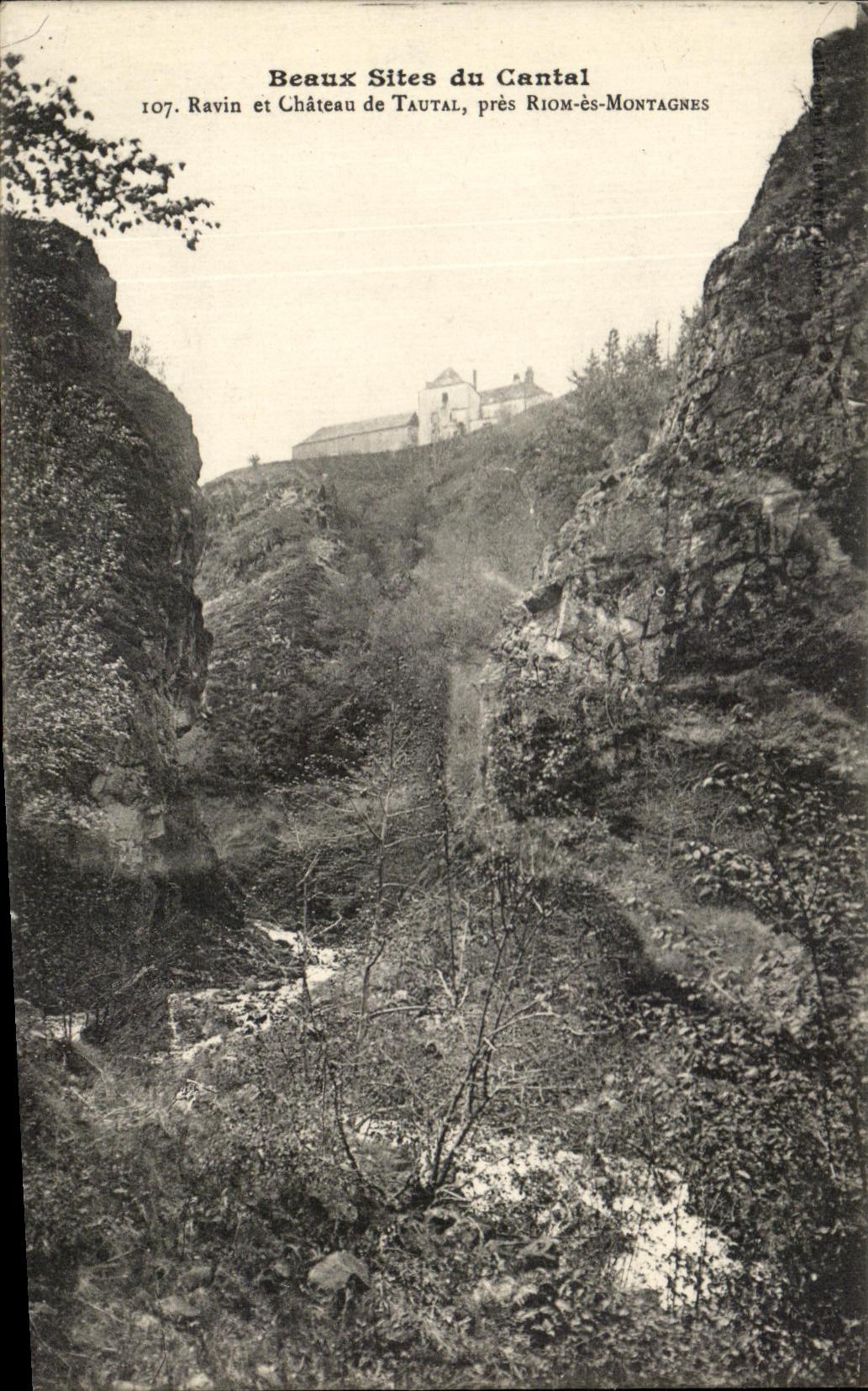 CPA Beaux Sites du Cantal Revin et chateau de tautal Pres Riom es Montagnes