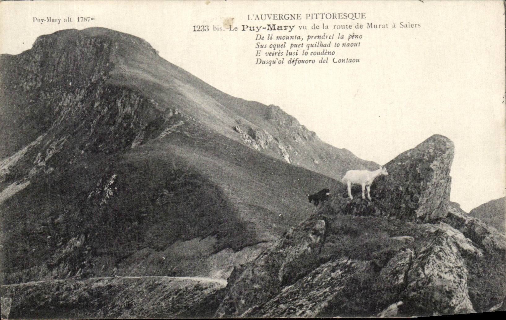 Le Puy-Mary vu de la route de Murat à Salers — L'Auvergne pittoresque — éditeur non visible
