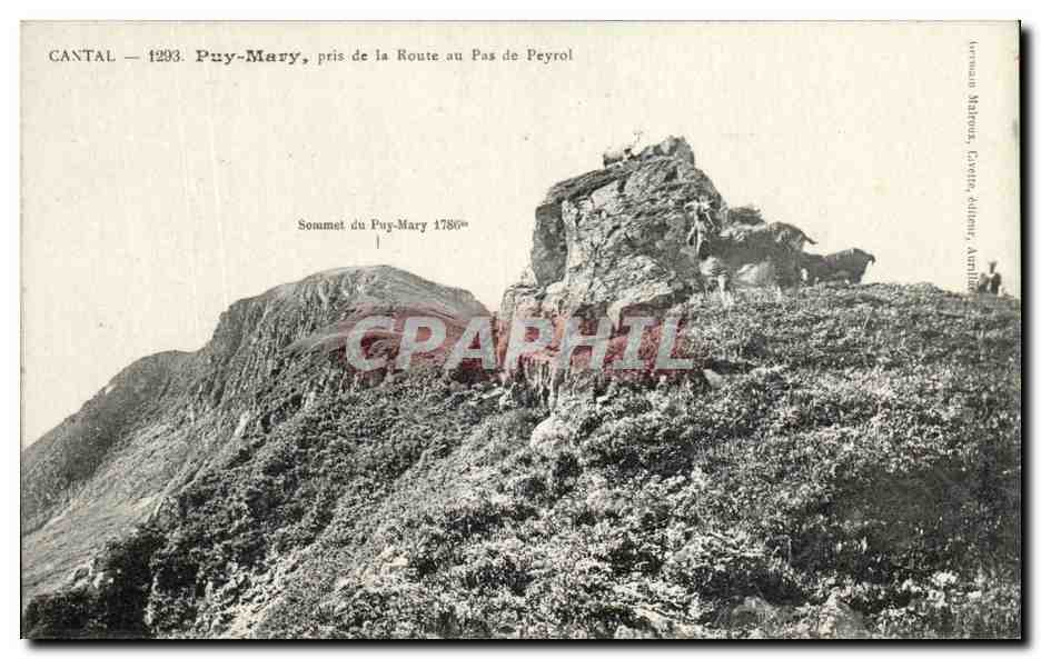 Puy-Mary — Sommet du Puy-Mary 1786m — éditeur Matéous, Auriac