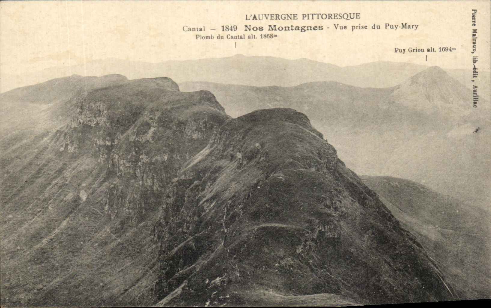 CPA L'Auvergne Pittoresque Cantal Nos Montagnes Puy Mary 