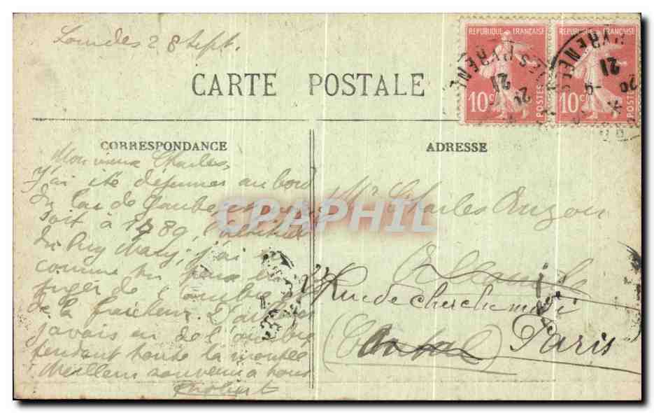 CPA Cauterets Le Lac de Gaube et le Vigne Male — Verso
