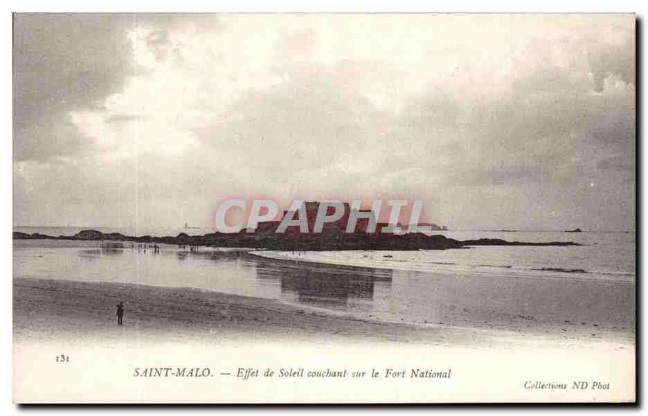 Saint-Malo — Effet de Soleil couchant sur le Fort National — Collections ND Phot