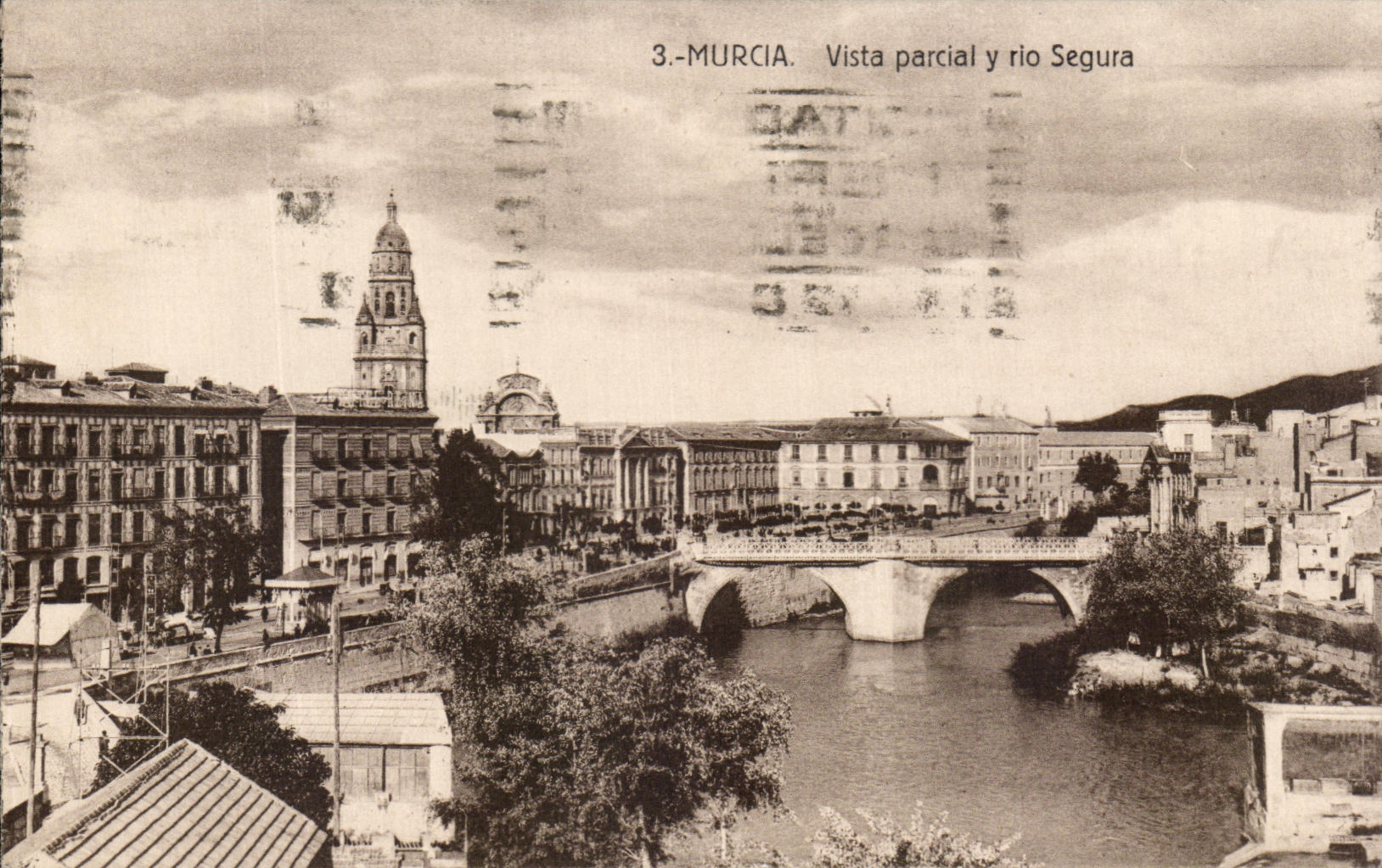 CPA Murcia Vista Parcial y rio Segura