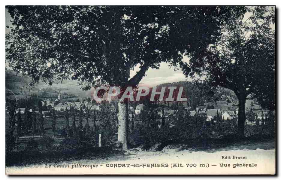 CPA Le Cantal Pittoresque Condat en Feniers Vue Generale