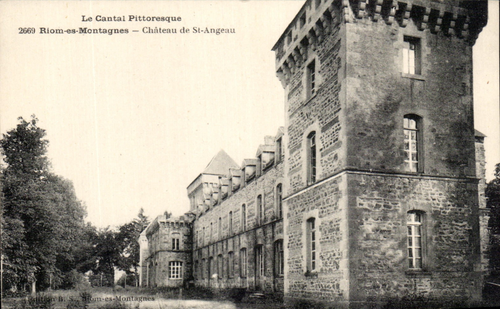CPA Le Cantal Pittoresque Riom Es Montagne Chateau De St Angeau