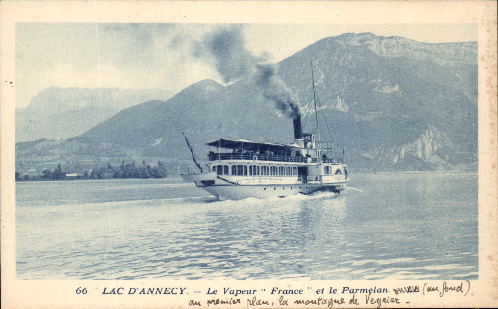 See Annecy — Der Dampfer "France" und der Berg Veynier — Verlag Neurizin & Neurizin, Paris
