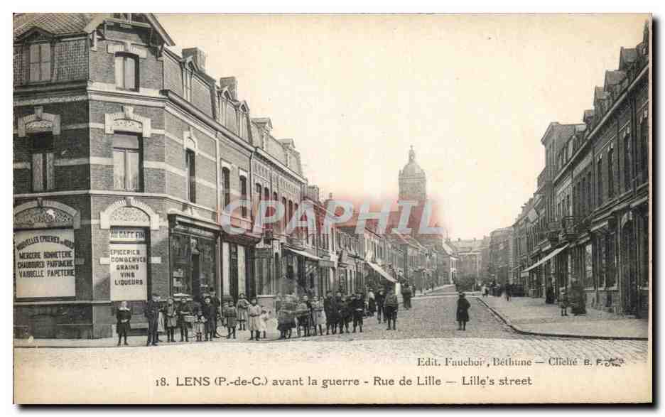 CPA Lens avant la guerre Rue de Lille Enfants 