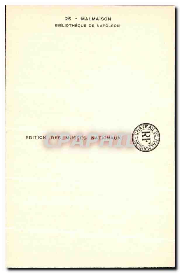 CPA Malmaison Bibliotheque De Napoleon 1er — Rückseite
