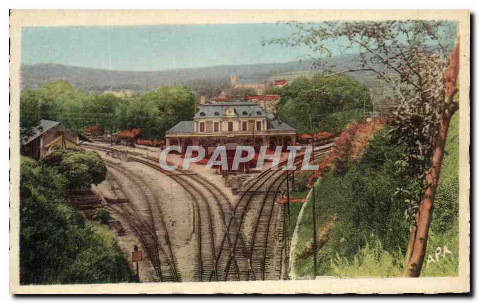 CPA Figeac Lot La Gare Vue Interieure chemins de fer Train 