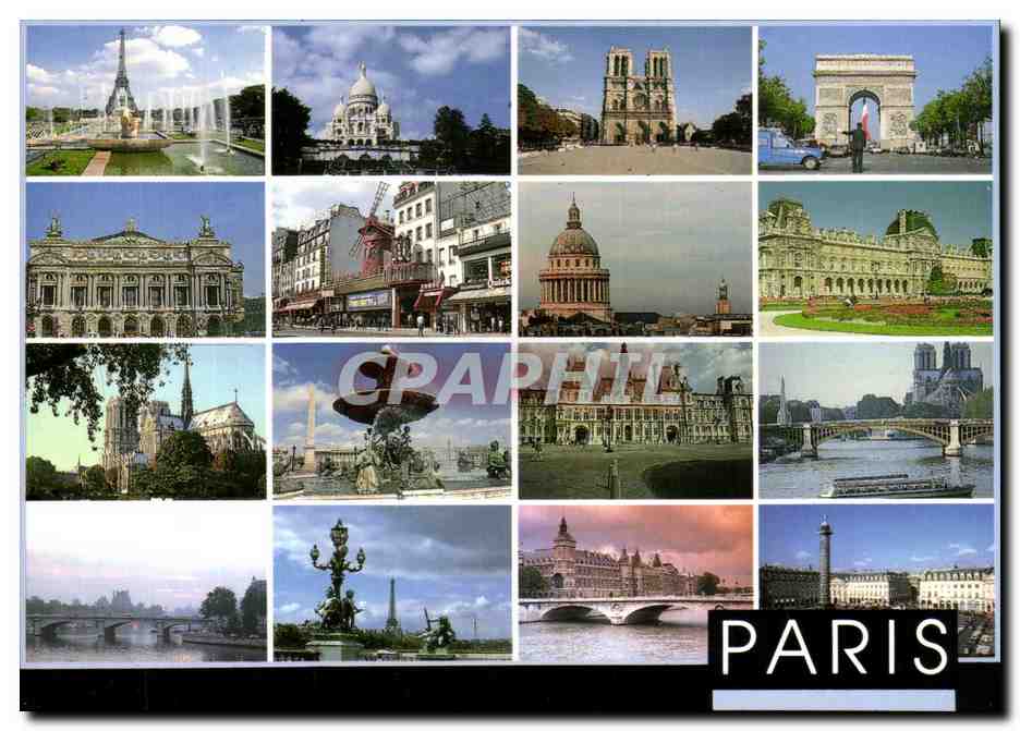 Paris — collage de monuments — CPAPHIL, série Phéno X