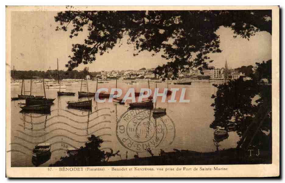 CPA Benodet et Kercreven Vue prise du Port de Sainte Marine