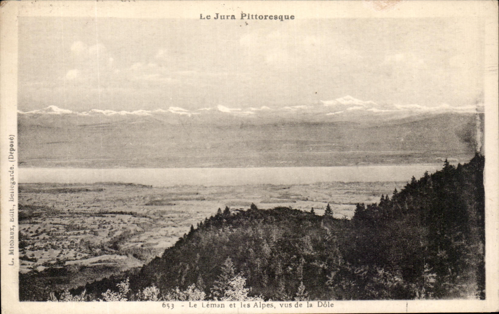 Le Jura Pitttoresque — Vue du Léman et des Alpes depuis la Dôle — L. Mithaurs, Éd. Beauligarde (Déposé)