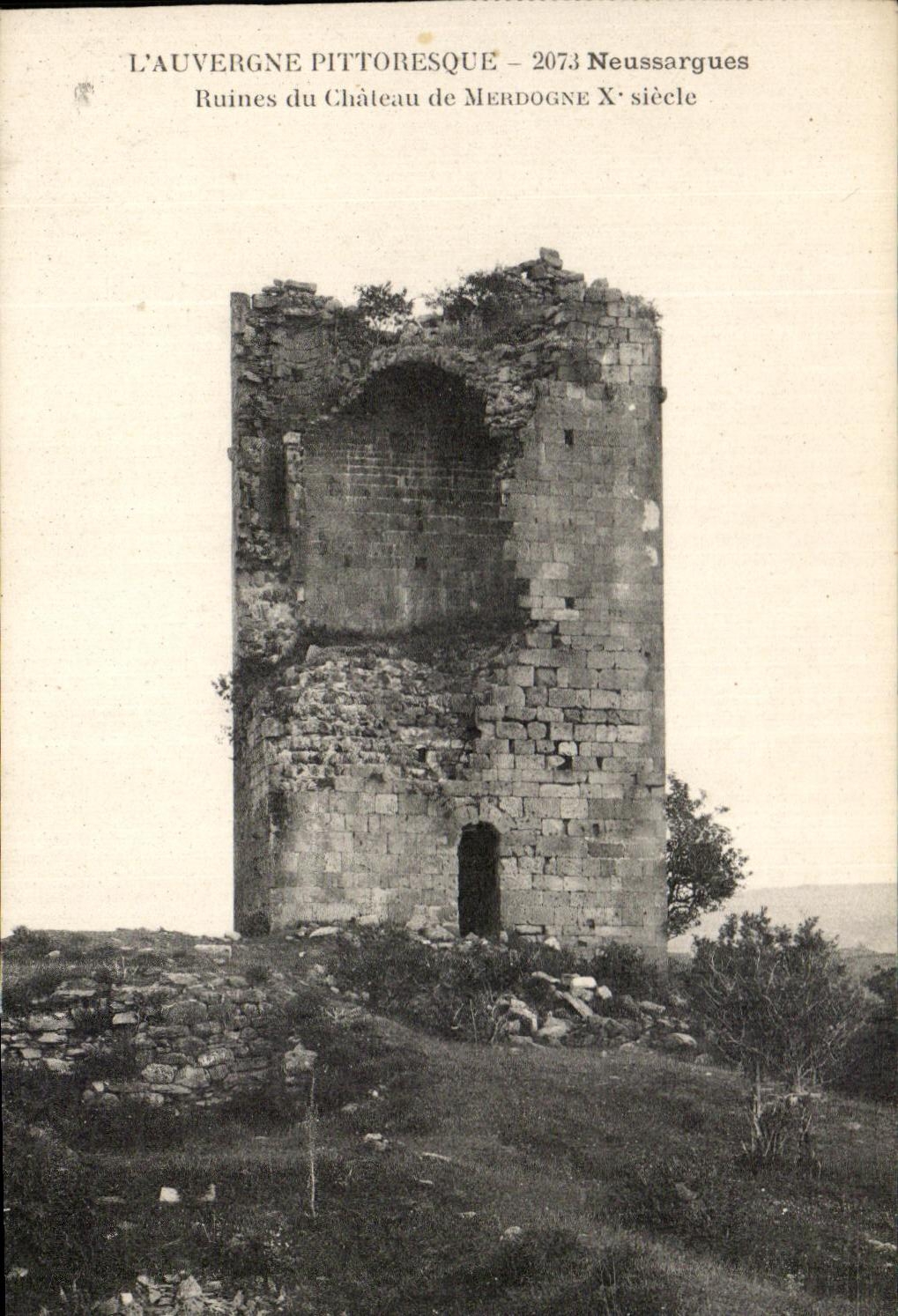 CPA Le Cantal Pittoresque Neussargues Ruines du chateau de Merdogne 