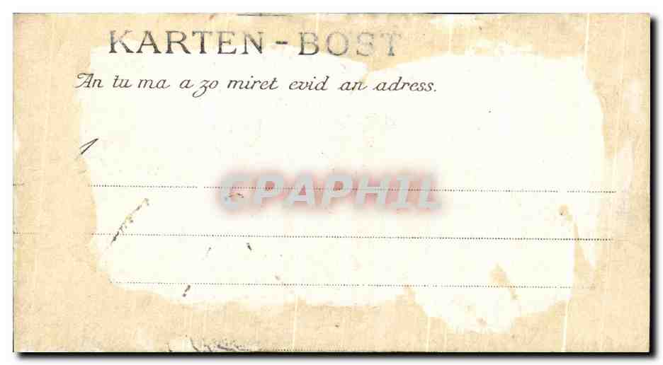 CPA Fillette de SAint Herbot environs de Huelgoat Enfant Folklore — Verso