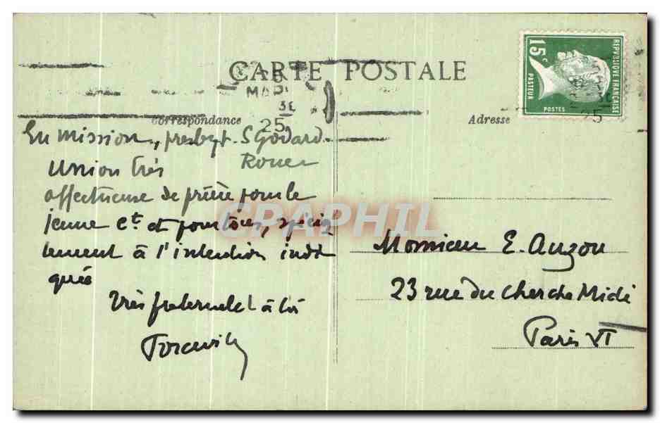 CPA Rouen Eglise Saint Godard — Verso