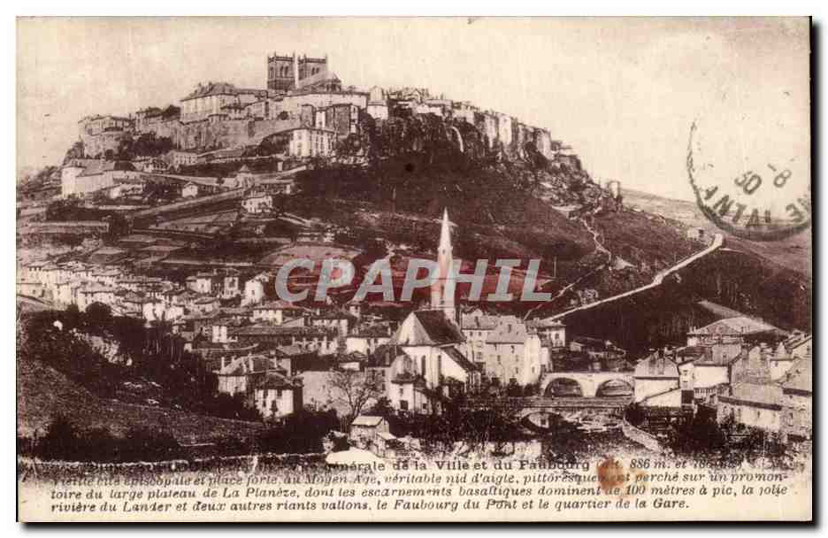 CPA St Flour Vue generale de la Ville et du Faubourg
