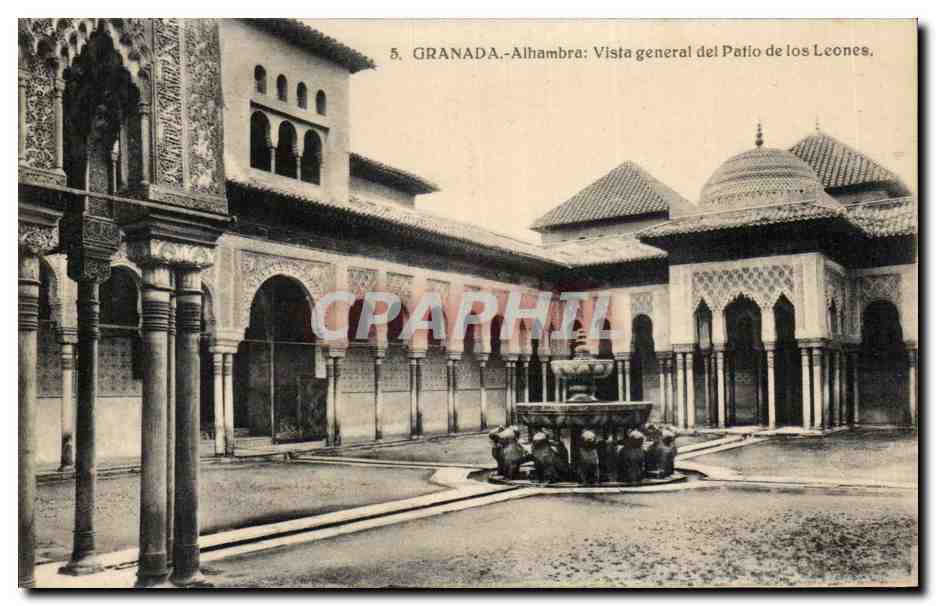 CPA Granada Alhambra Vista general del Patio de los Leones