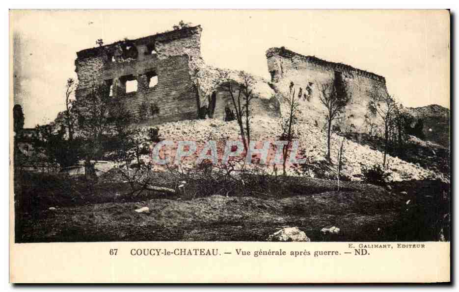 COUCY-le-CHATEAU — Vue générale après guerre — E. GALIMANT, ÉDITEUR