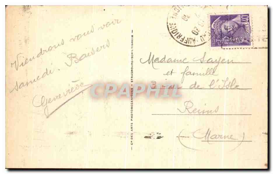 COUCY-le-CHATEAU — Vue générale après guerre — E. GALIMANT, ÉDITEUR — Reverso