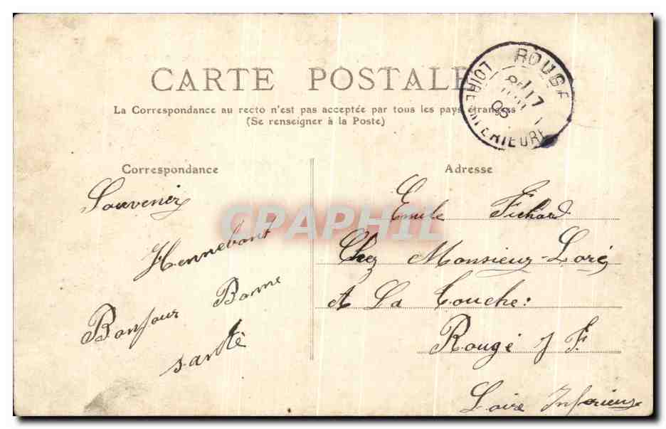 CPA Bretagne Hennebont vue generale Vers le Chatau prise de l'Eglise — Rückseite