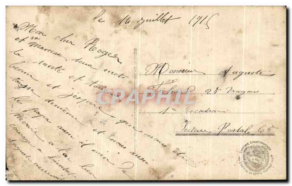 CPA Amour sacre de la Patrie Enfants Marianne Drapeau Militaria — Verso