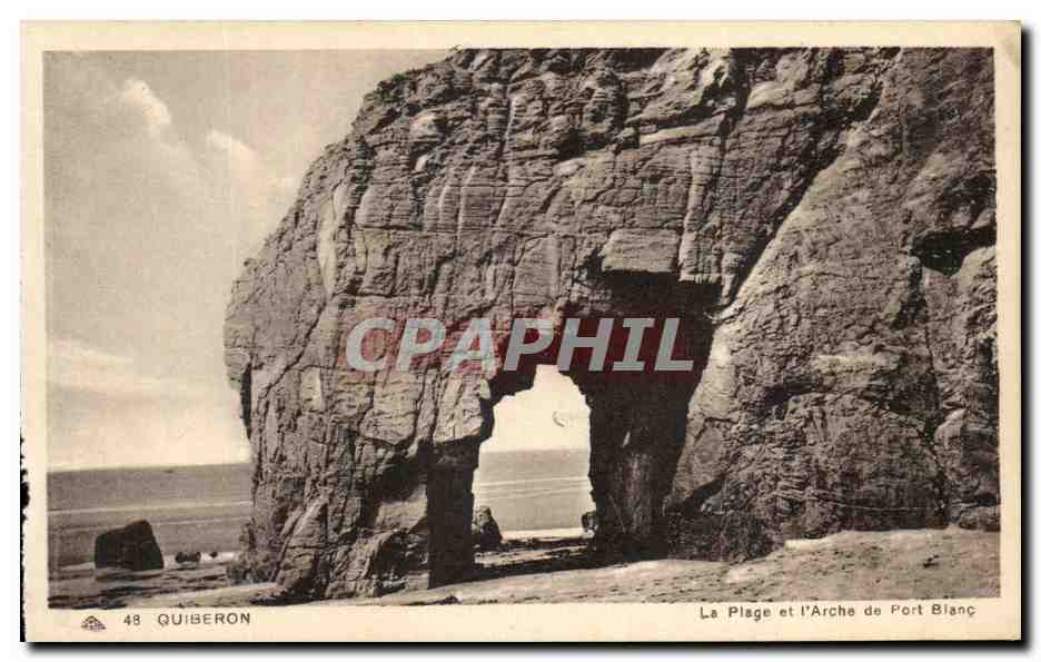 Quiberon — La Plage et l'Arche de Port Blanc — Éditeur : Arts Photographiques de Quiberon, n°48
