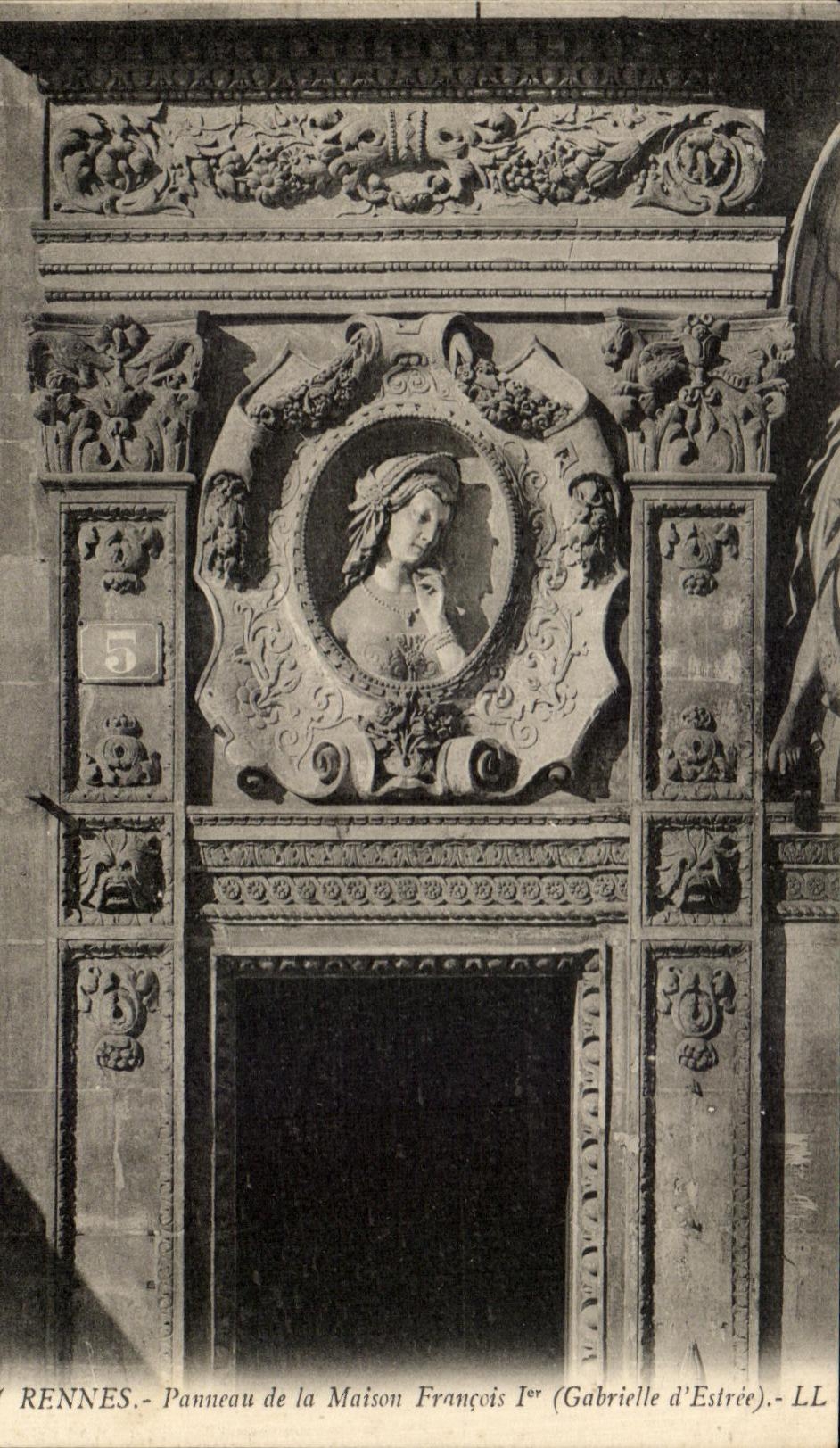 Rennes - Panneau de la Maison François Ier (Gabrielle d'Estrée) - LL