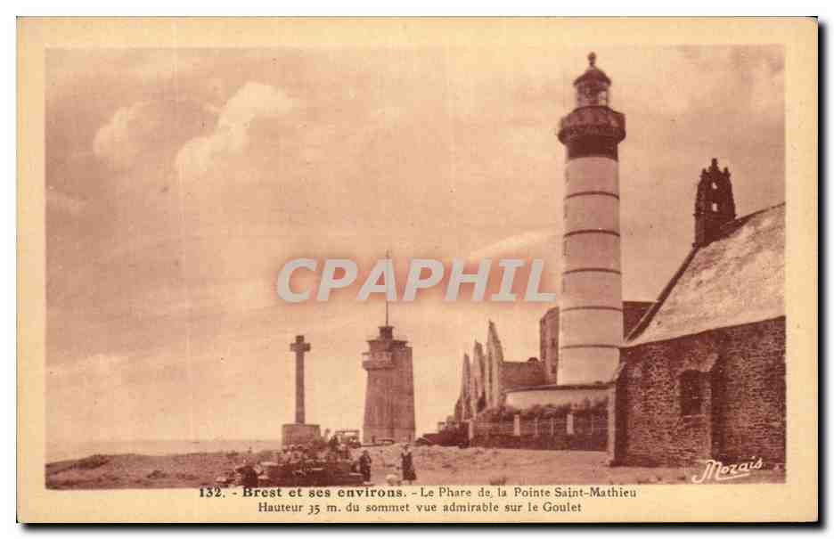 CPA Brest et ses environs Le Phare de la Pointe Saint Mathieu 
