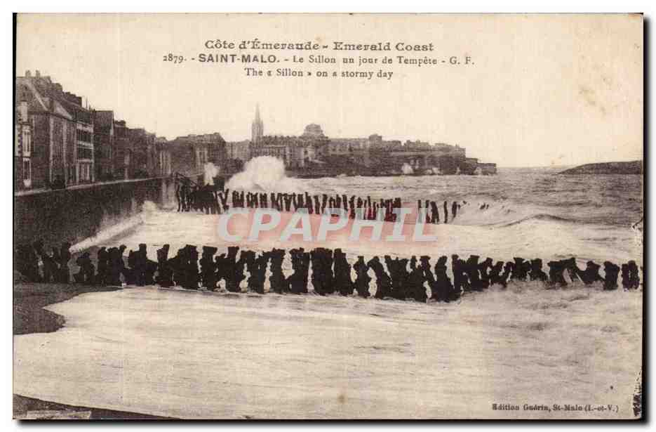 Côte d'Émeraude - Saint-Malo - Le Sillon un jour de Tempête - Édition Guérin, St-Malo (L.-et-V.)