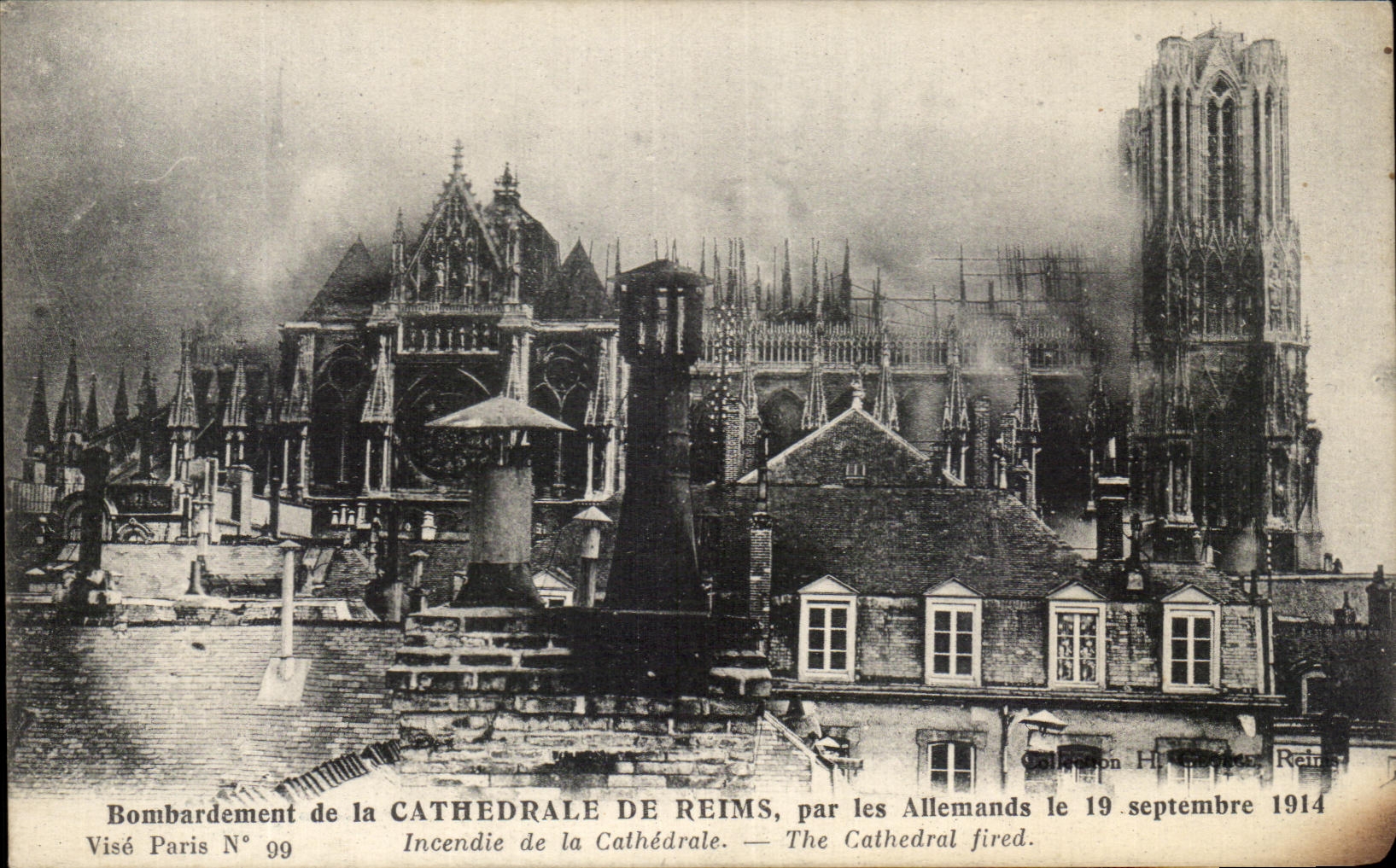 CPA Bombardement De La Cathedrale De Reims Par Les Allemands Le Militaria