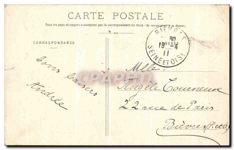 CPA Les Environs De Chaumes Chateau Du Vivier — Rückseite