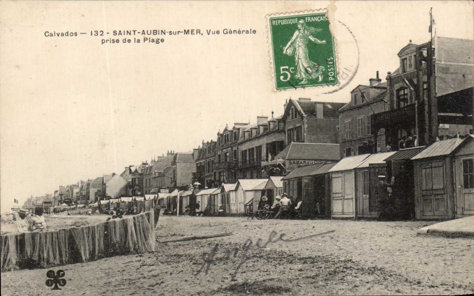 CPA Saint Aubin sur Mer Vue Generale Prise De La Plage Filets de peche