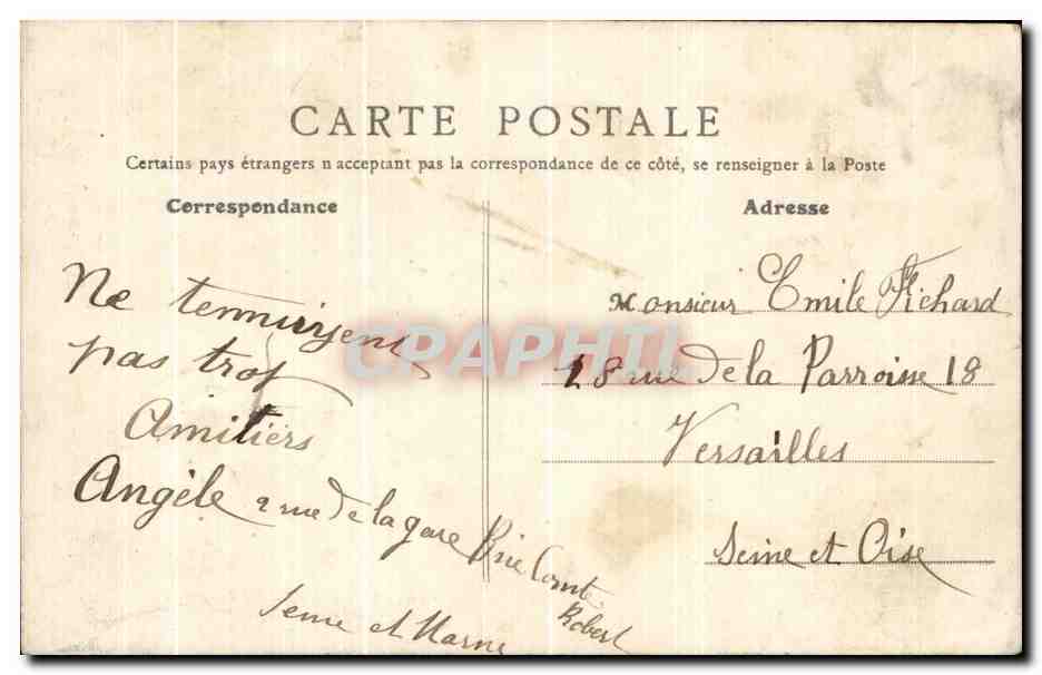 CPA Brie Comte Robert Rue de l'Eglise Enfants — Rückseite