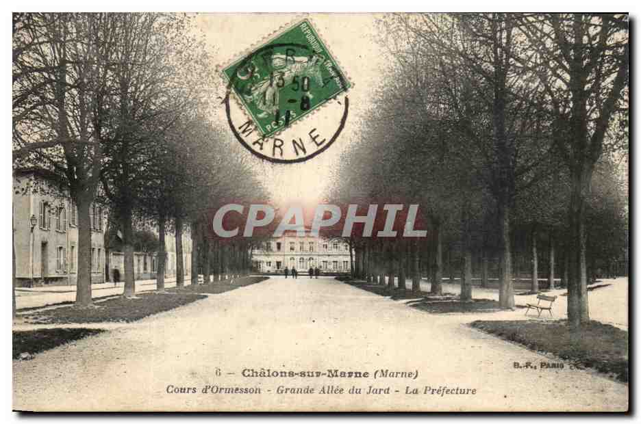 Châlons-sur-Marne (Marne) — Cours d'Ormesson - Grande Allée du Jard - La Préfecture — B.R., Paris