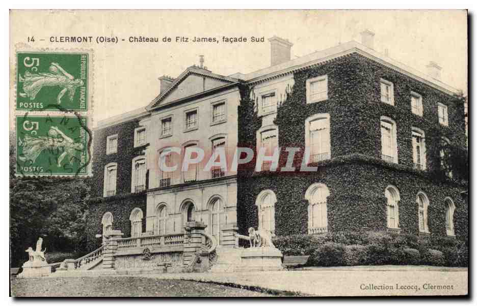 CPA Clermnont Chateau de Fitz james Facade Sud