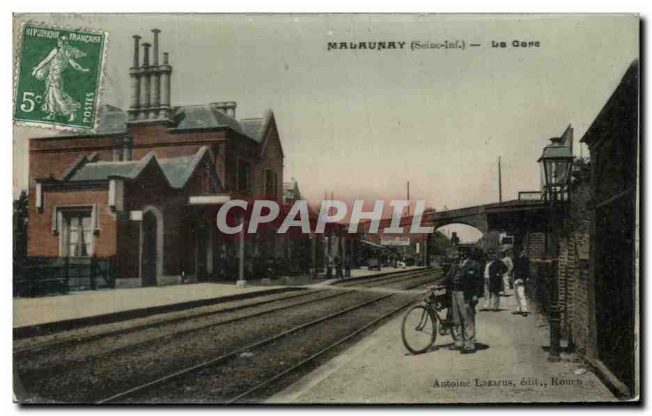 CPA Malaunay Le Gare Train 