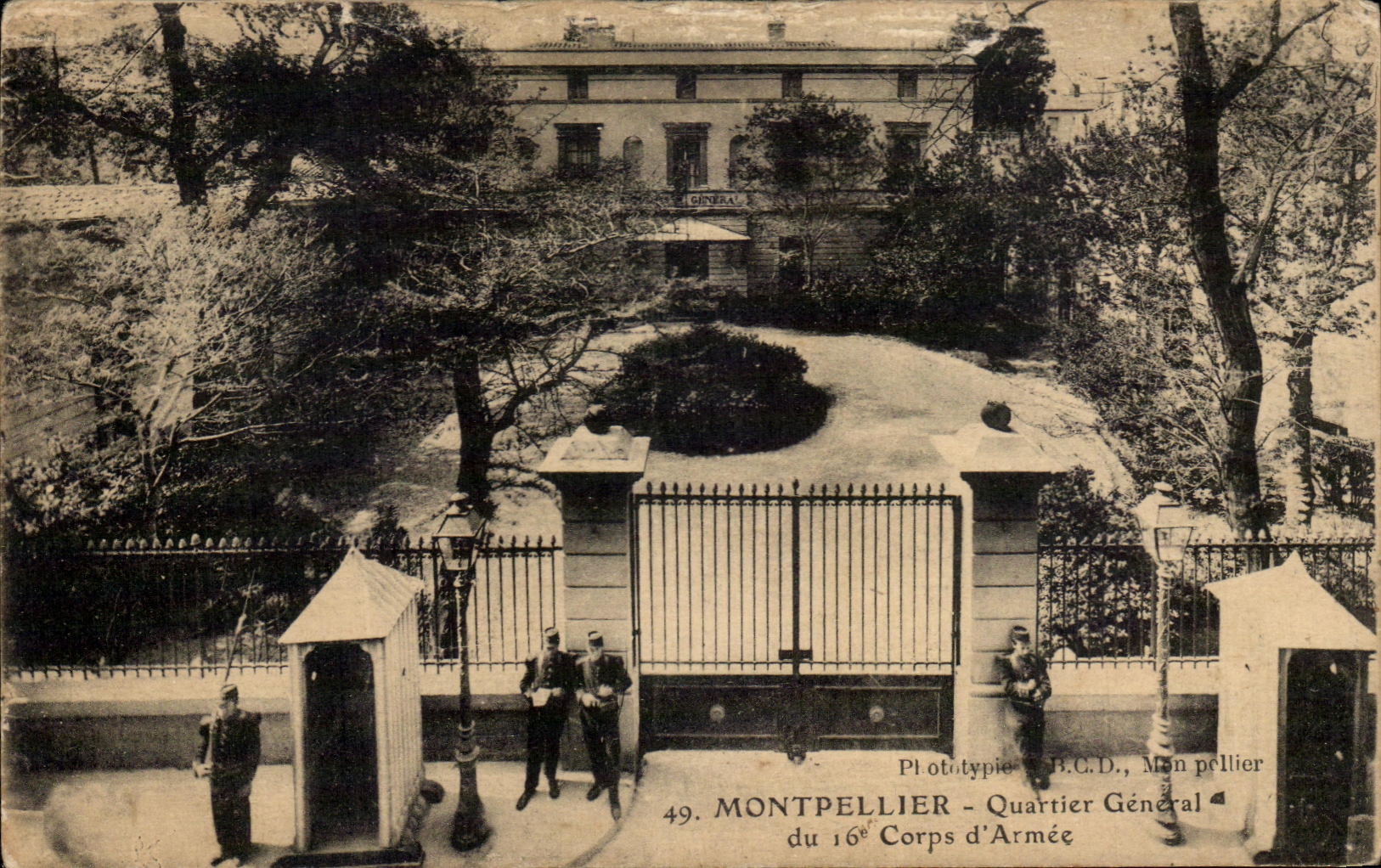 CPA Montpellier Quartier General du 16eme Corps d'Armee Militaria 