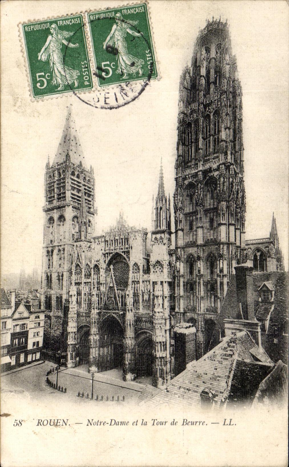 CPA Rouen Notre Dame et la Tour de Beurre