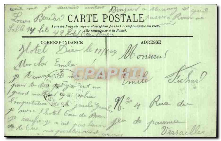 CPA Rouen Notre Dame et la Tour de Beurre — Rückseite