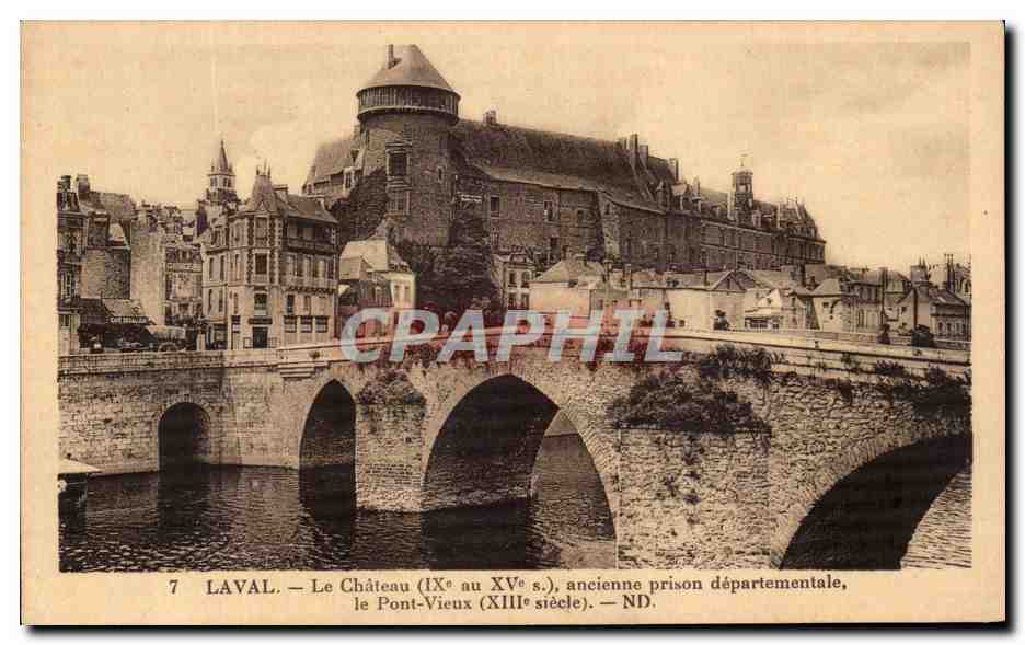 CPA Laval Le Chateau ancienne prison departementale le Pont vieux