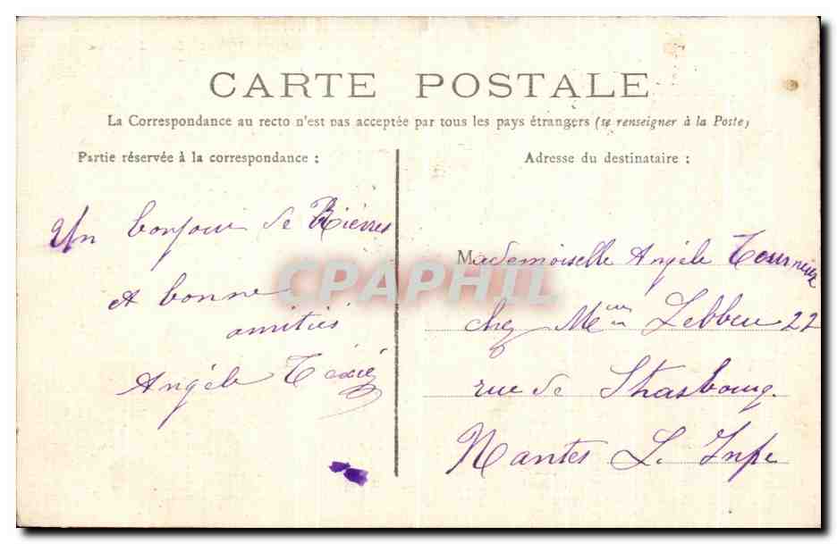 CPA Bievres La Place (carte toilee) Velo — Back