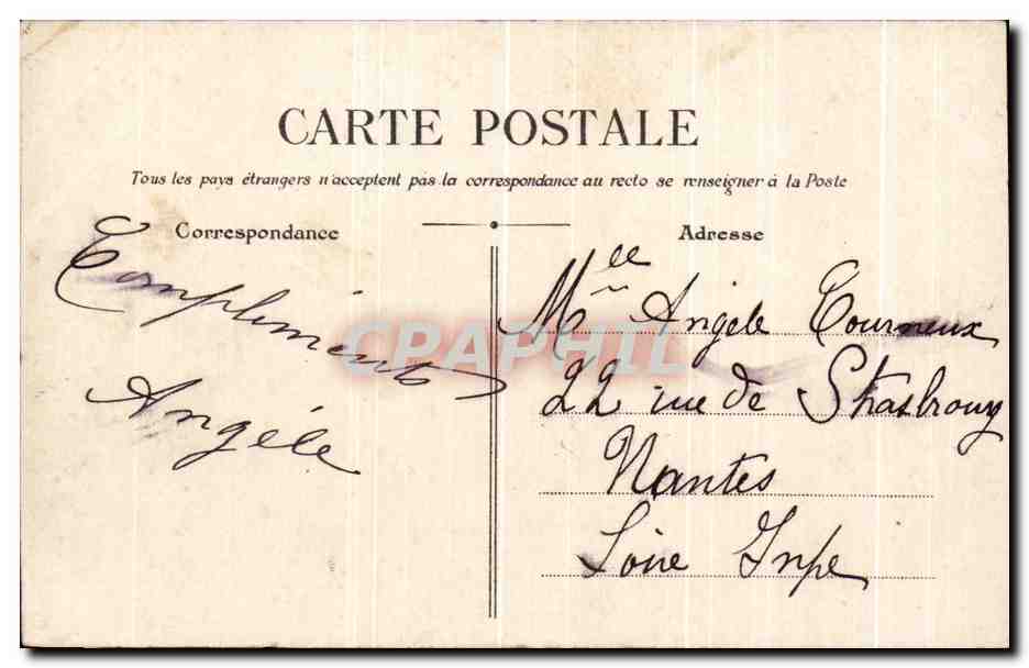 CPA Paris Ministere de la Marine — Verso