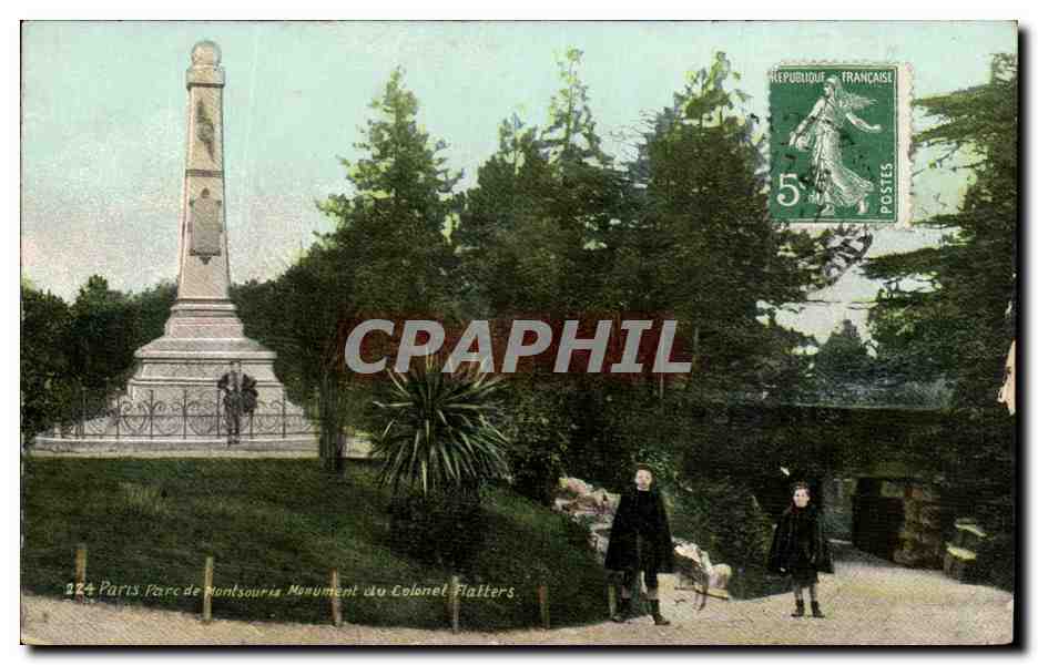 CPA Paris Parc de Montsouris Monument du Colonel Flatters