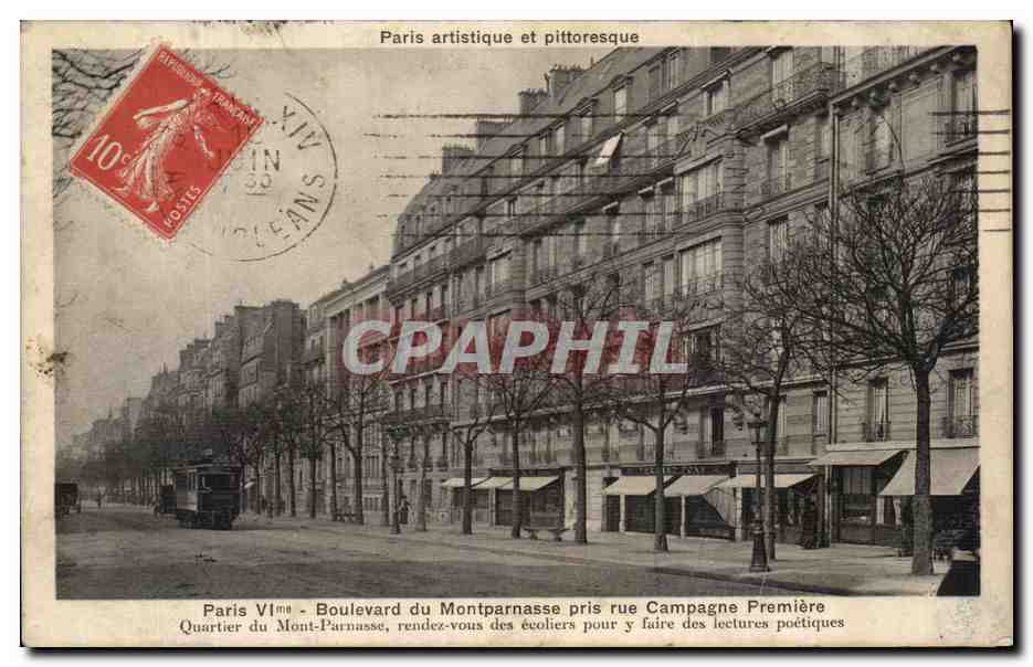 CPA Paris artistique et pittoresque Paris Boulevard du Montparnasse pris de la campagne premiere 