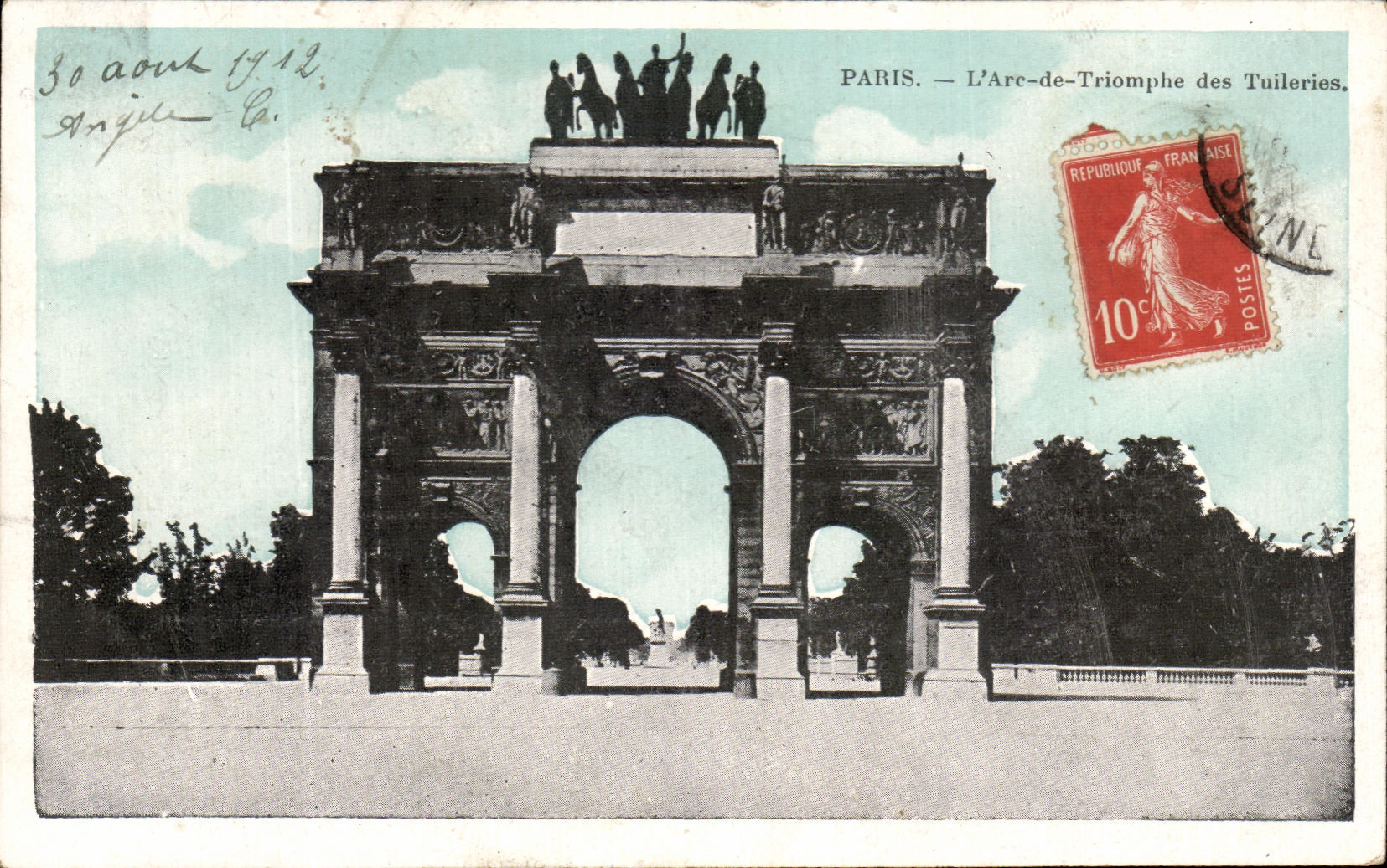 CPA Paris L'Arc de Triomphe des Tuilleries Louvre