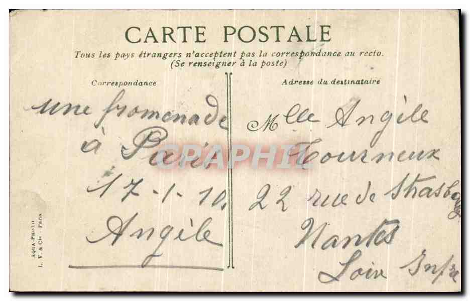 CPA Paris Pavillon d'Armenonville — Verso