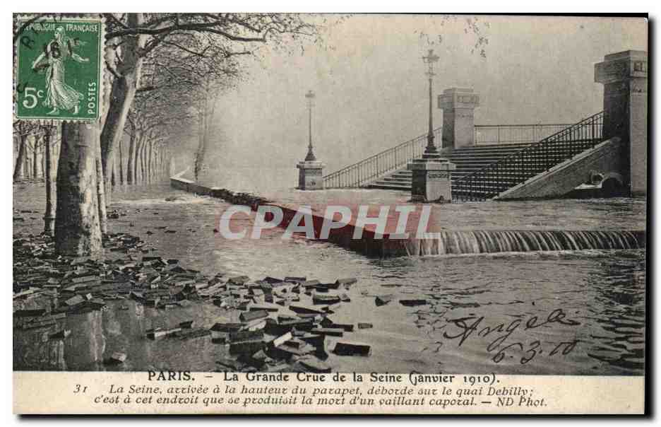 CPA Paris La Grande Crue De La Seine Janvier 1910 Quai Debilly 