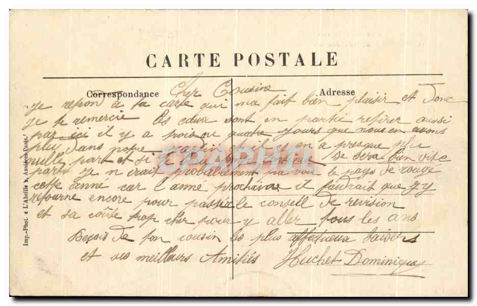 Die Überschwemmung der Seine, 30. Januar 1910 — Asnières - Avenue de Paris — L’Abeille — Rückseite