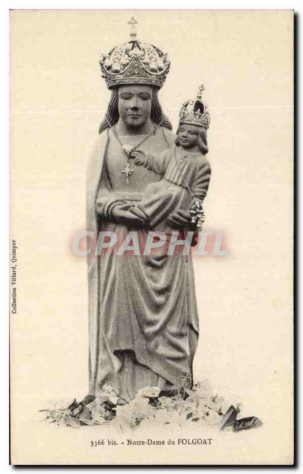 Notre-Dame du FOLGOAT — statue de la Vierge à l'Enfant — Collection Villard, Quimper, n° 3366 bis